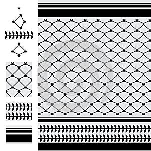 Arabic six star black modern seamless pattern