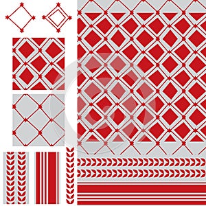 Arabic six star red modern seamless pattern