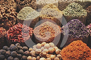 Arabic spices at spice soukh - Deira, Dubai, UAE.