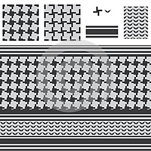 Arabic square extend black white seamless pattern photo