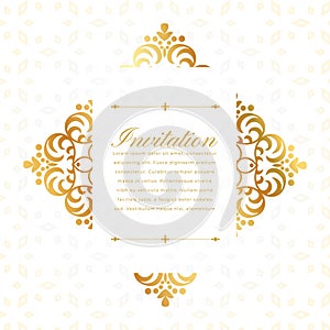 arabic style golden floral background for creating greeting card