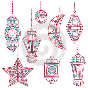 Arabic style lanterns collection