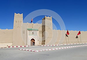 Arabic style medival castle walls in the city photo