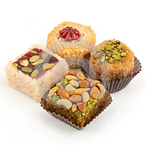 Arabic sweets isolated on white background