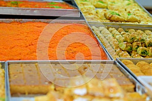 Arabic sweets in the market.