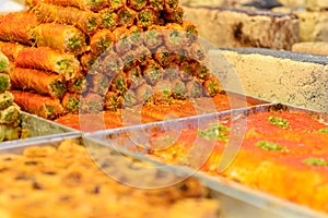 Arabic sweets in the market.