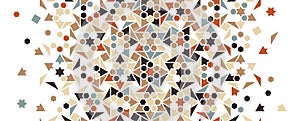 Arabic vector seamless pattern, border, texture, decor. Geometric arabic, islamic halftone pattern with color tile and