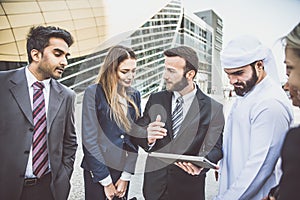 Arabic and western business people