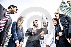 Arabic and western business people