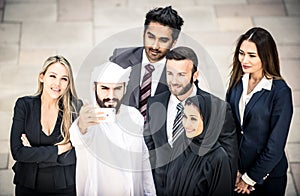 Arabic and western business people