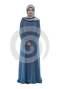 Arabic Woman With Arms Crossed On White Background