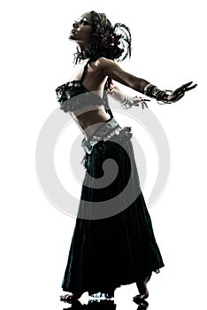 Arabic woman belly dancer dancing