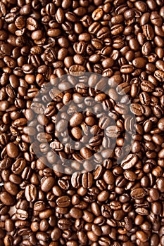 Arabica coffee beans background 