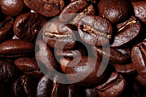 Arabica coffee beans texture brown