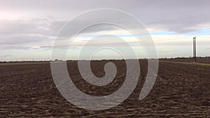 Arable fenland. Ploughed field. Mablethorpe Lincolnshire UK