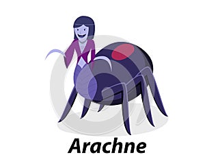 Arachne isolated on white in flat vector art