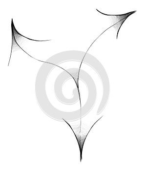 Arachnoid Web Arrow - Gloomy Halloween Concept Drawing Sketch Vector Illustration