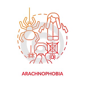 Arachnophobia red gradient concept icon