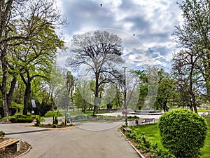 Arad city Romania -Mihai Eminescu Park and the Mures river bank