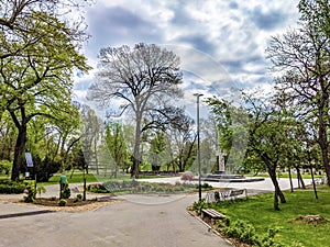 Arad city Romania -Mihai Eminescu Park and the Mures river bank
