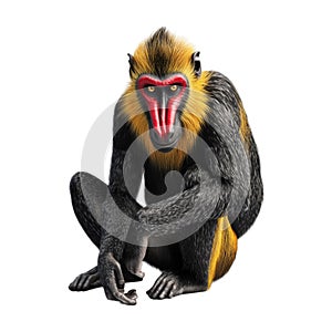 Arafed monkey with a long tail on Transparent Background - Ai Generated