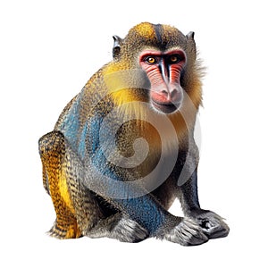 Arafed monkey with a long tail on Transparent Background - Ai Generated
