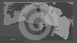 Arafura Sea. Location. Bilevel map photo