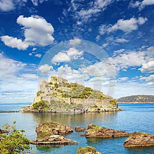 Aragonese Castle is most visited landmark near Ischia island, It