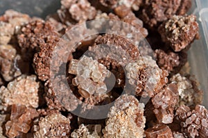 Aragonite mineral gem stones as a natural rock