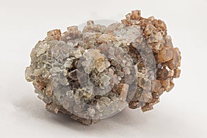 aragonite mineral sample on white