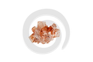 aragonite mineral stone macro on white background