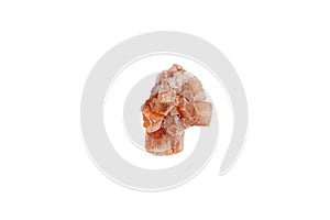 aragonite mineral stone macro on white background