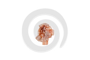 aragonite mineral stone macro on white background