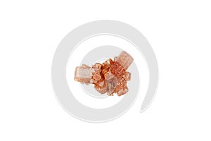 aragonite mineral stone macro on white background