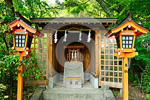 Arakura Sengen Shinto Shrine, Fujiyoshida, Japan photo