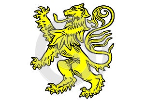 Araldic logo representing a lion rampant photo