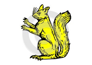 Araldic logo representing a squirrel