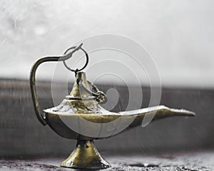 Aram lamp, lamp of an alladin, lamp of an alladin in the rain photo