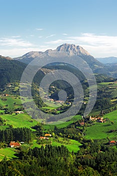 Aramaio valley in Alava with Udalaitz mountain photo