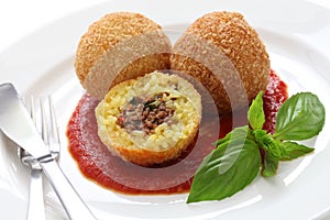 Arancini, fried rice balls