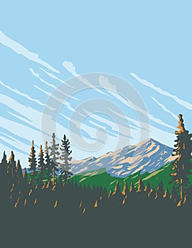 Arapaho National Forest in Rocky Mountains of Colorado WPA Poster Art
