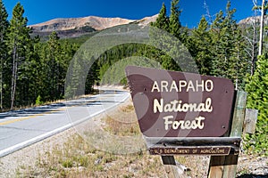 Arapaho National Forest Sign photo