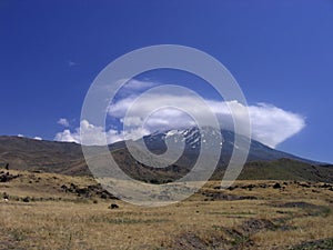 Ararat hiding in cloud cap