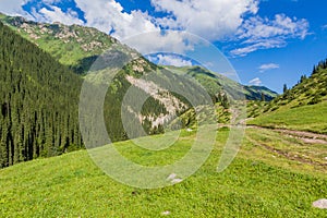 Arashan valley in the Terskey Alatau mountain range, Kyrgyzst photo