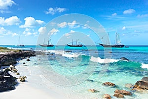 Arashi Beach Aruba West Indies boats catamaran photo