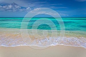 Arashi secluded beach on Aruba island, Caribbean sea photo