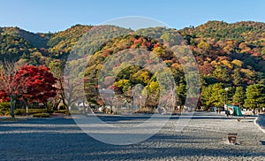 Arashiyama in beautiful autumn season colours.