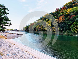 Arashiyama Katsura River during autumn