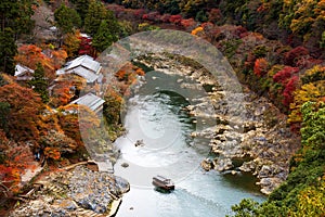 Arashiyama view pointat autumn