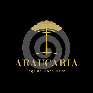 Araucaria tree logo design vector flat isolated illustration